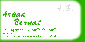 arpad bernat business card